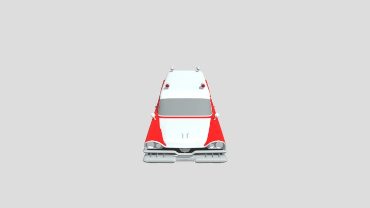 Dodge Ambulance 1957 lowpoly for 3D-printing