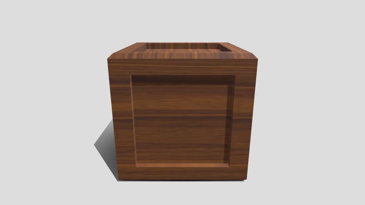 Lowpoly Wodden Box 3D Model
