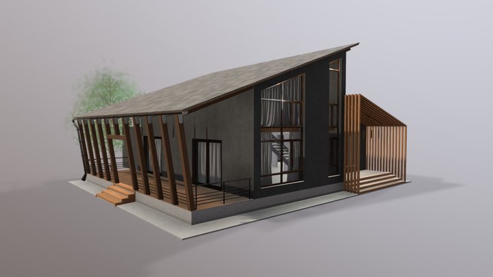 Modern House_Tree V2 3D Model