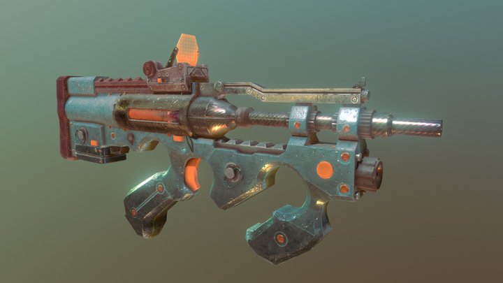 Sci-fi SMG 3D Model