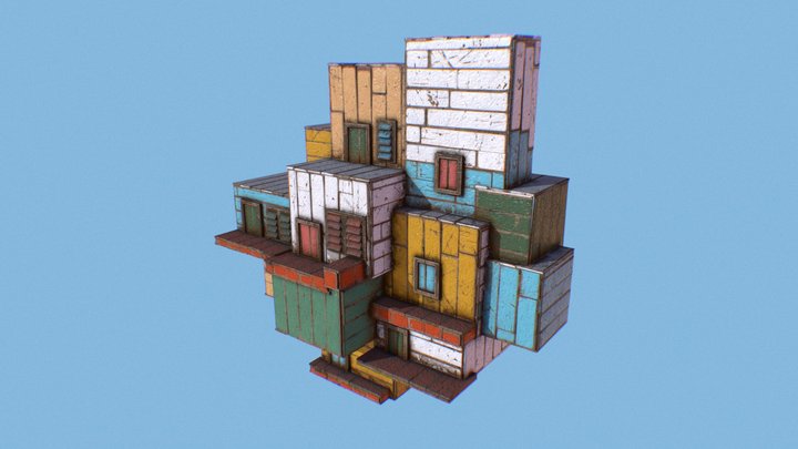 Wood Village 3D Model