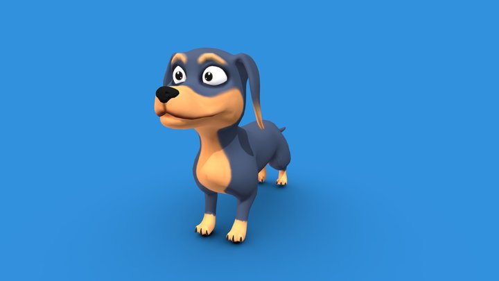 cartoon dachshund 3D Model