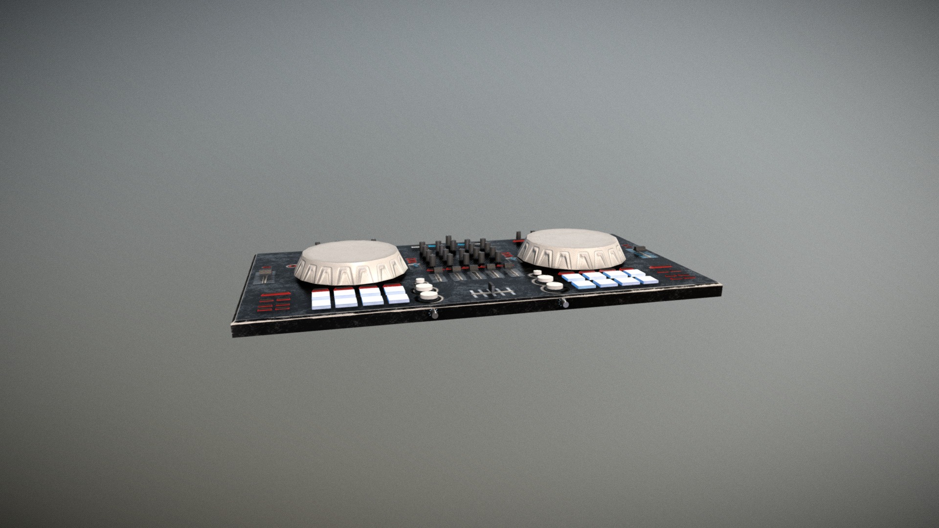 3D model Dj Set - This is a 3D model of the Dj Set. The 3D model is about a black and white electronic device.