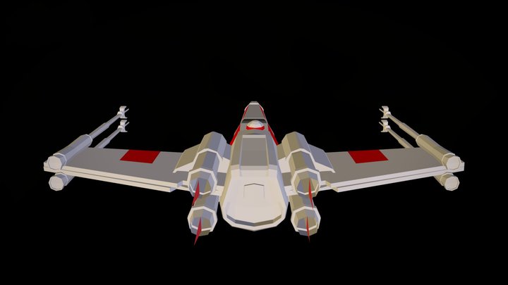 Low poly X-Wing from Star Wars 3D Model