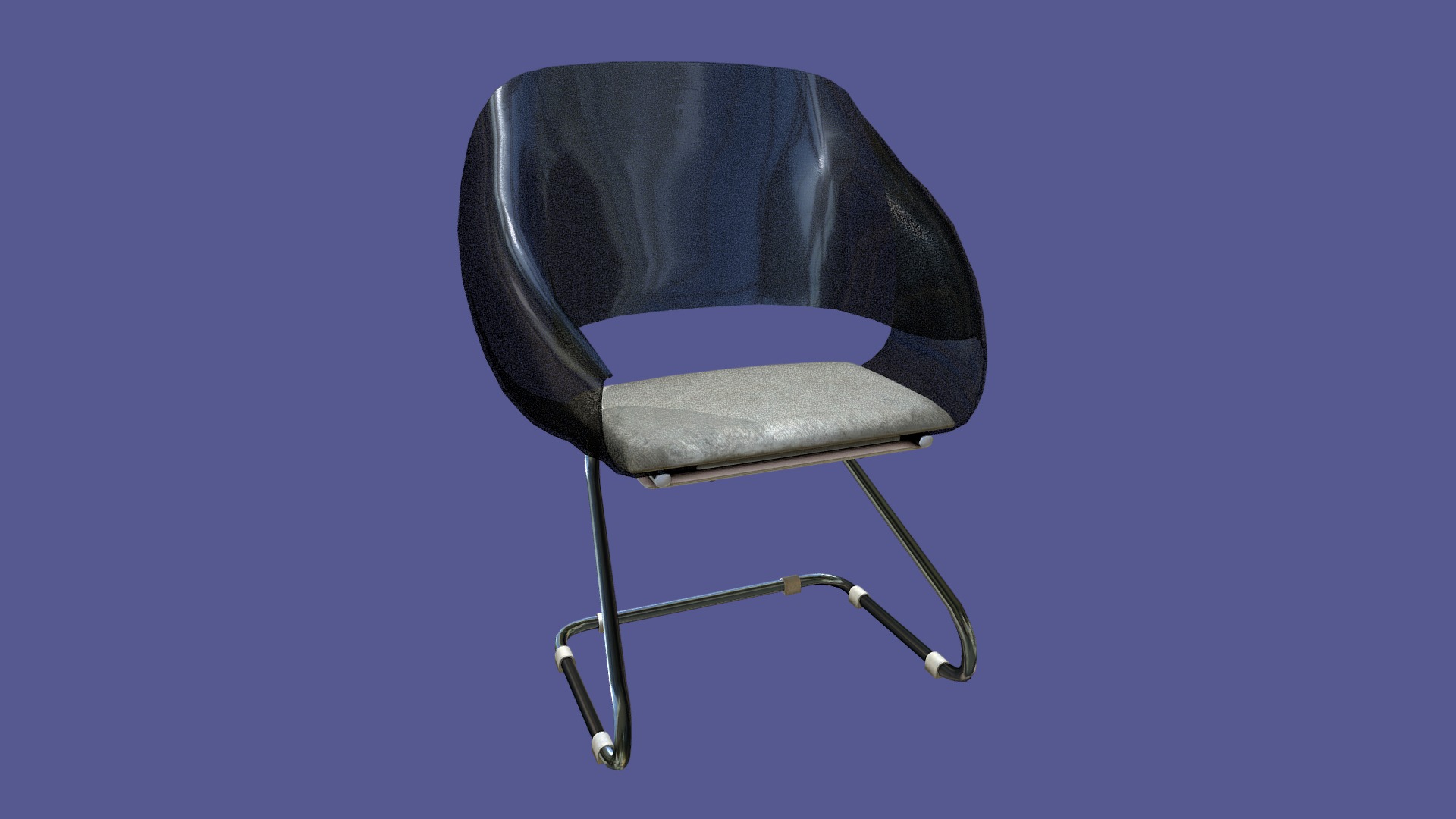 3D model Low poly 70’s retro vintage Chair - This is a 3D model of the Low poly 70's retro vintage Chair. The 3D model is about a chair with a cushion.