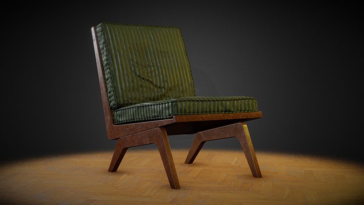 Bovenkamp Vintage Chair 1950s v.2 3D Model