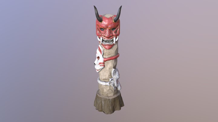 Yokai Mask Totem 3D Model