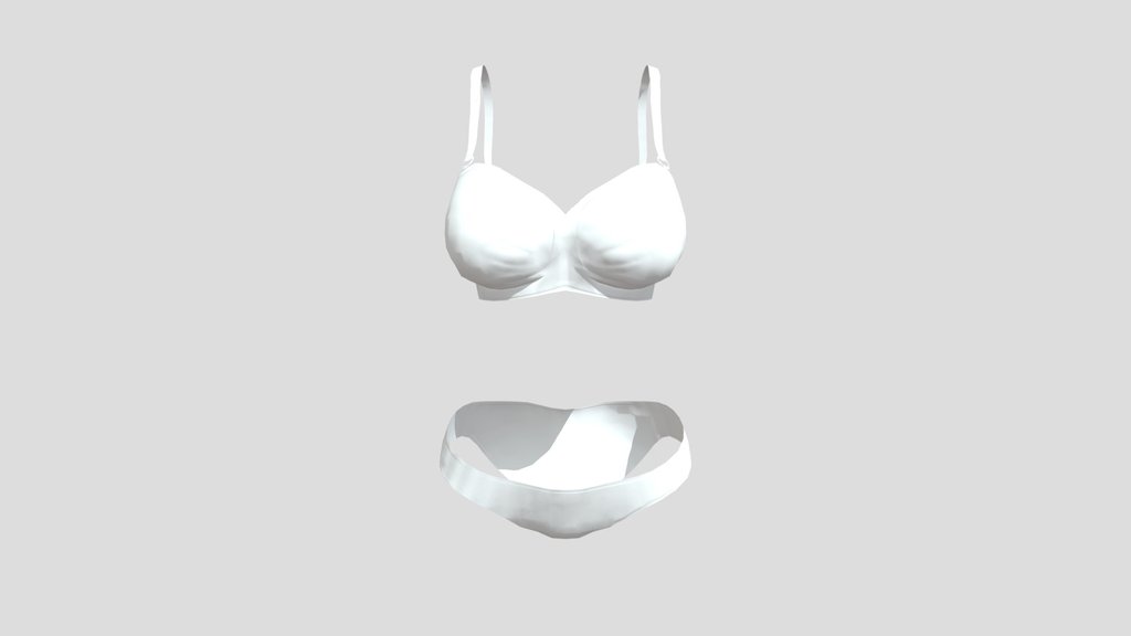 【FREE】 Simple Bra & Panties 3D Model