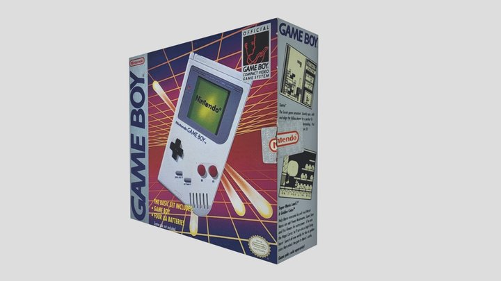 Game Boy Original Box Packaging 3D Model