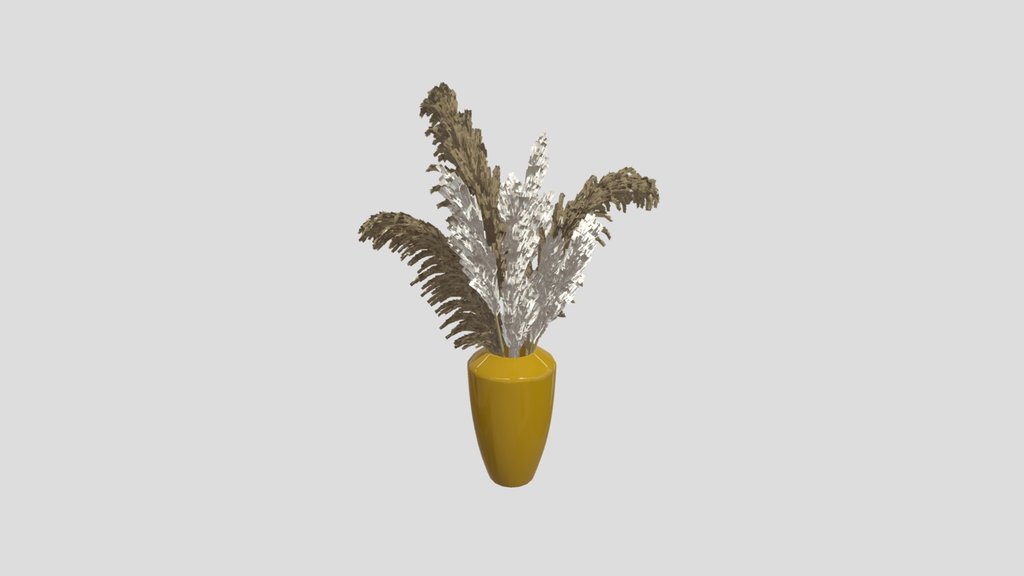 Pampas Grass In Amber Glass Vase