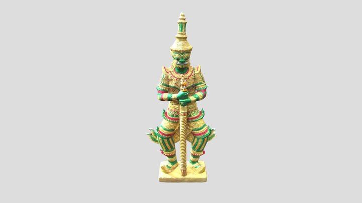 Thailand Green Giant guardian statue 3D Model
