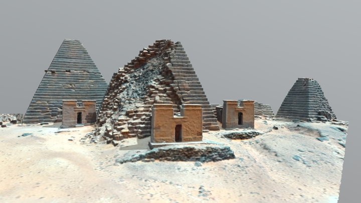 AL BAJARAWIA PYRAMIDS, Sudan 3D Model
