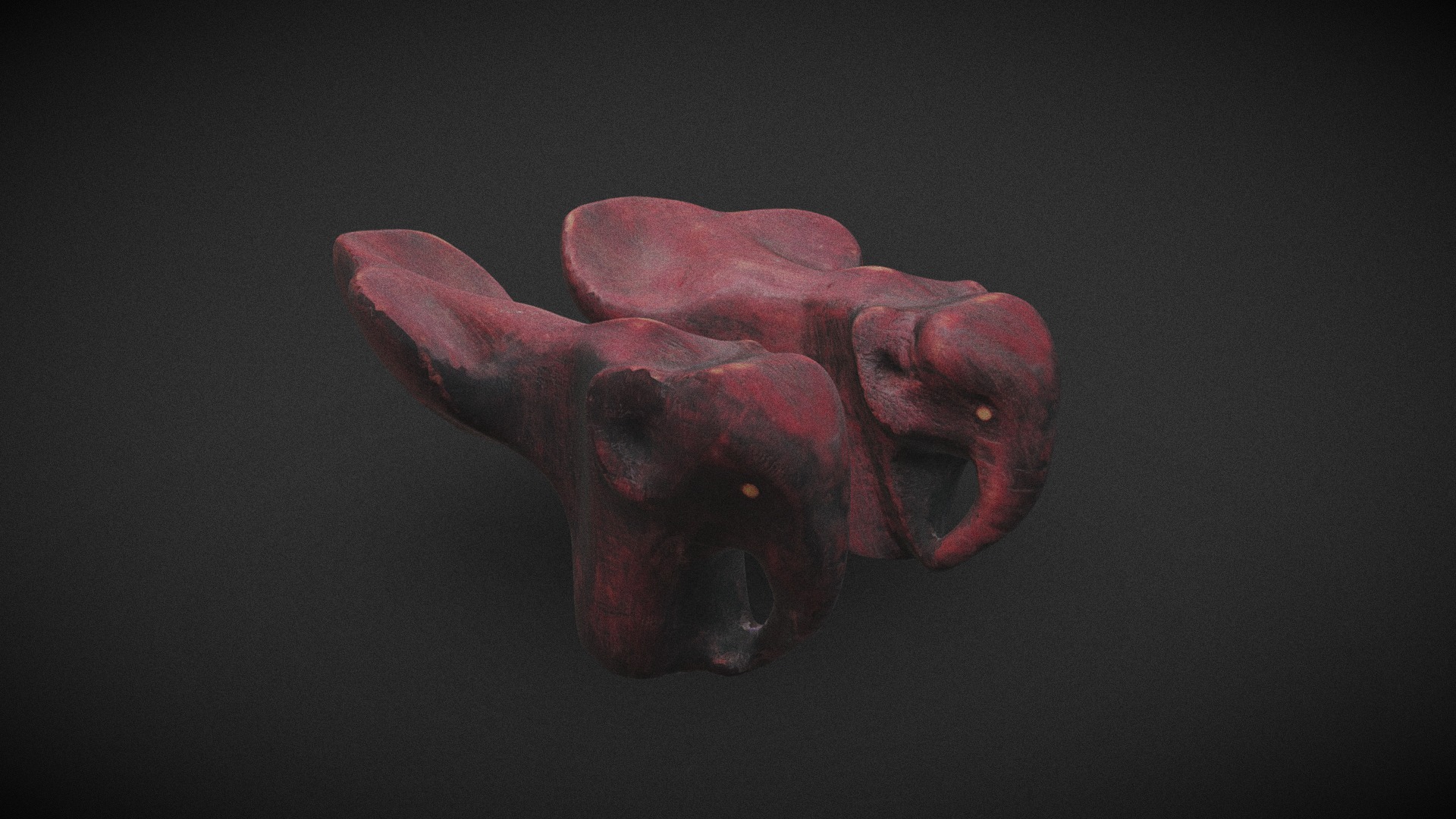 3D model Elephant Walking stick Handle - This is a 3D model of the Elephant Walking stick Handle. The 3D model is about a red and black octopus.