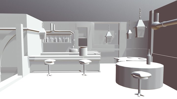 Bar Room Scene 3D Model