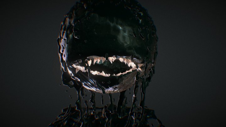 Scary, Lovcraftian, Toothy, Oil-monster 3D Model