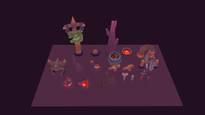 Slash Quest - Caverns Environment Models 3D Model