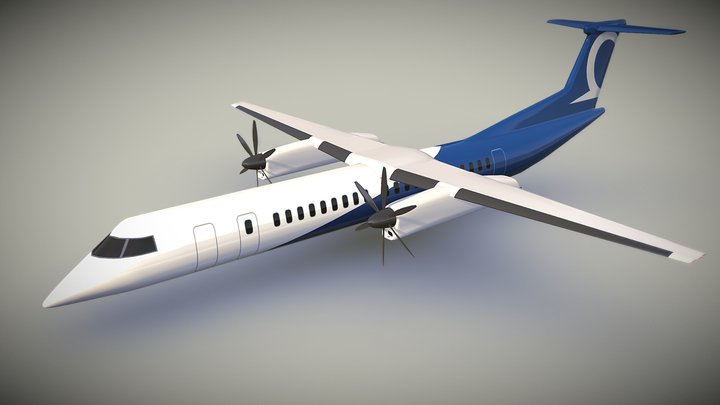 Bombardier Q400 commercial airplane 3D Model