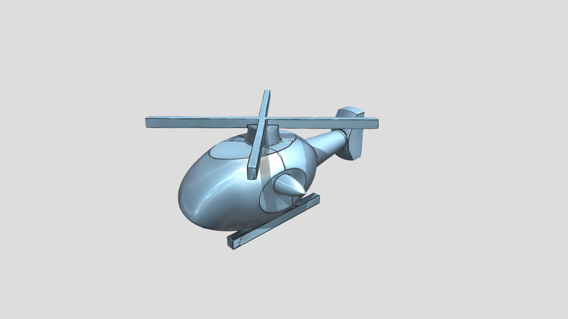 Simple cartoon helicopter 3D model - 3D model by khlanovs [7b925a3 ...