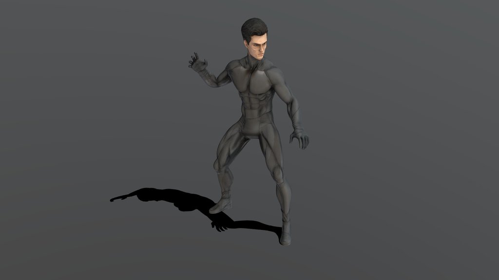Generic Male Superhero - IDLE [MESHY 6]