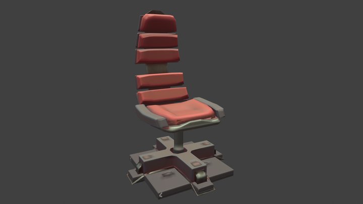 Stylized Sci-Fi Chair 3D Model