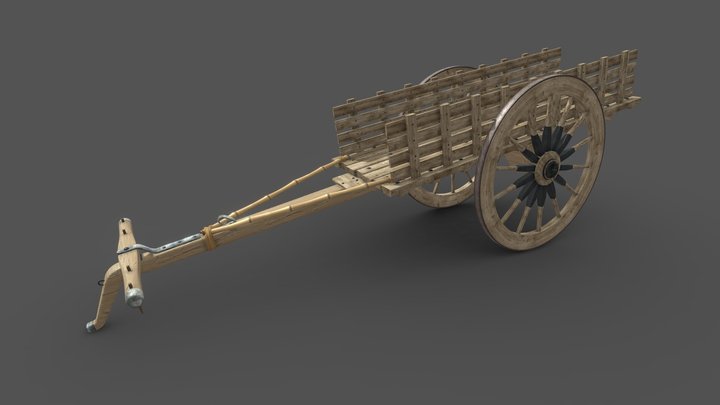 Indian Bullock Cart 3D Model 3D Model
