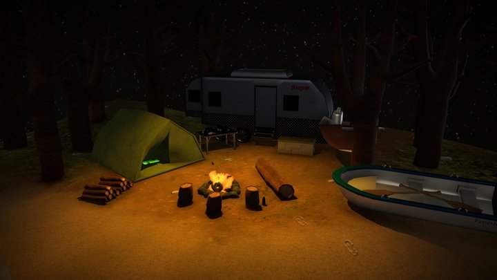 Late Night Camping 3D Model