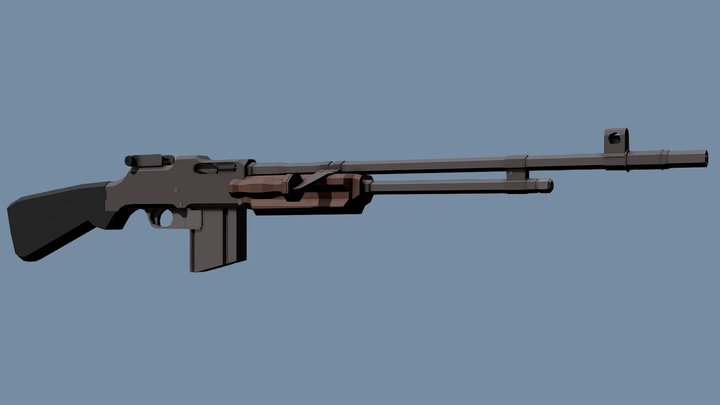 Low-Poly BAR M1918a2 – Modello 3D gratuito STL