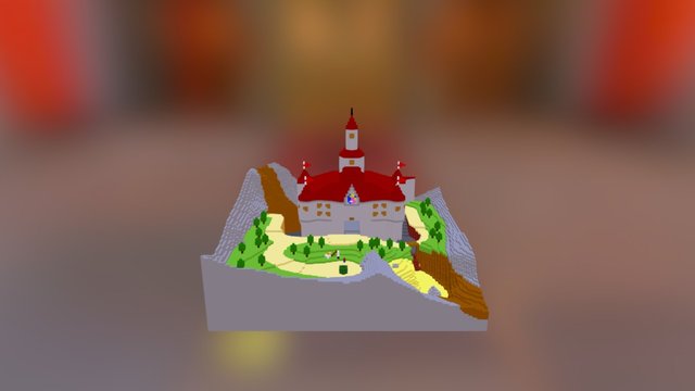 Mario 64 - Peach's Castle Front 3D Model