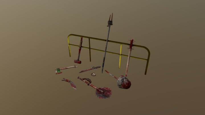 post apocolyptic weapons 3D Model