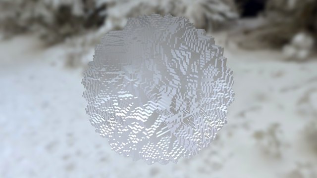 Voxel Snowball 3D Model