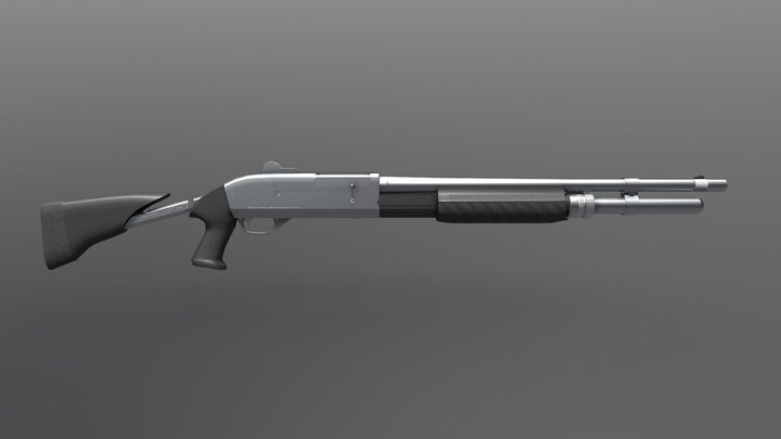Benelli M3 KROMO /w collapsible stock 3D Model