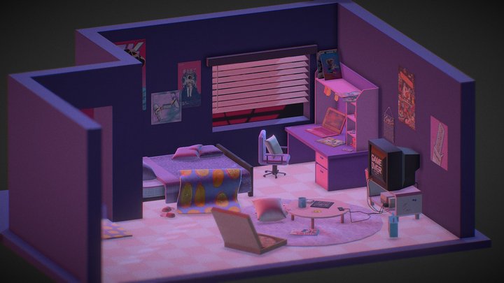 1085448003 Vaporwave 3D Model