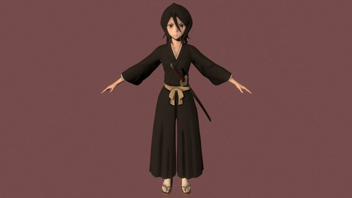T pose rigged model of Rukia Kuchiki 3D Model