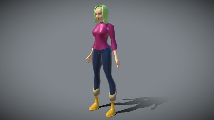 Female Character Lowpoly model 3D Model