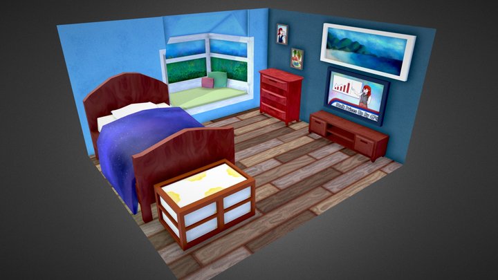 Bedroom Diorama 3D Model
