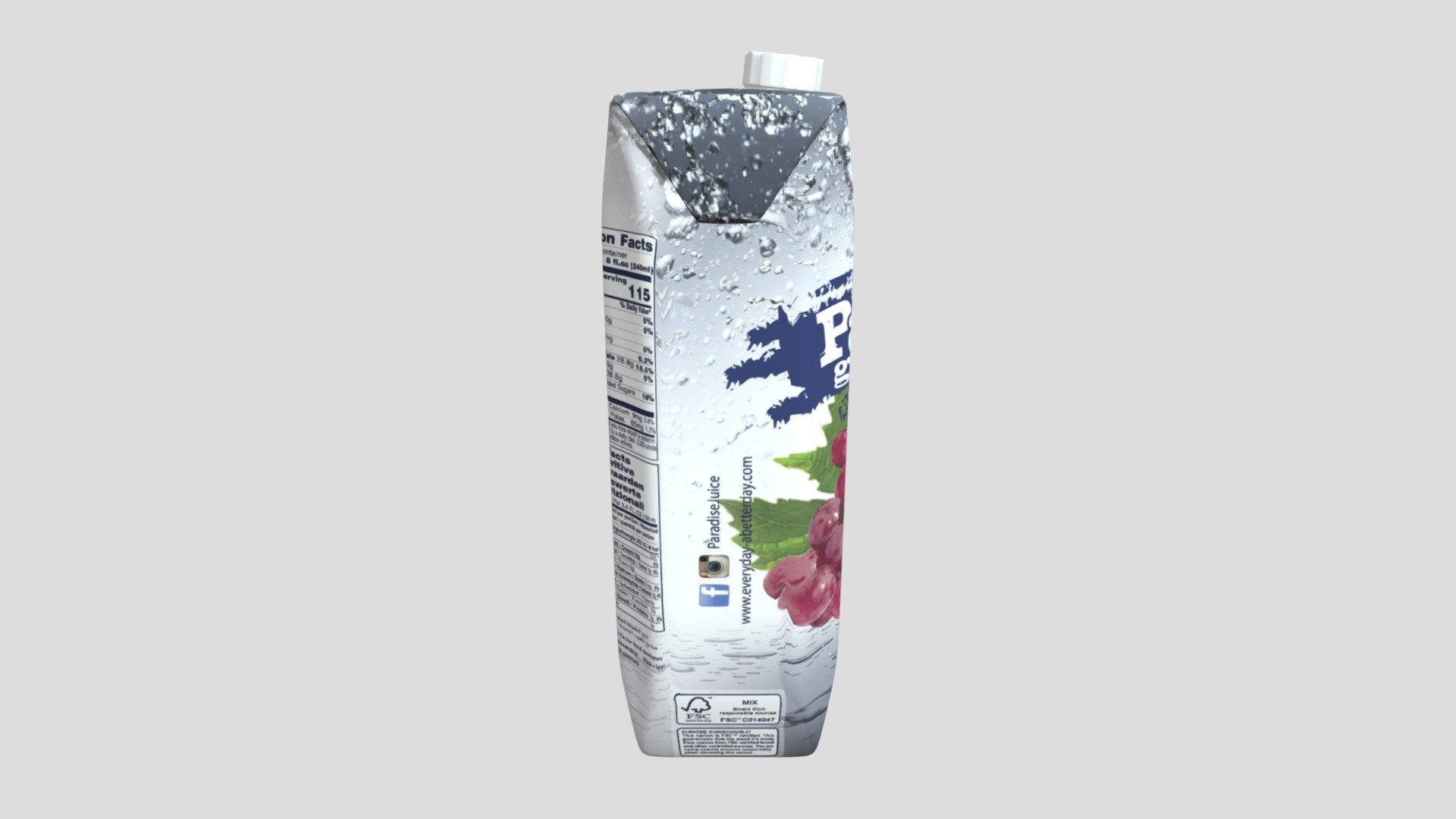 Grape Paradise Nectar 1L — Sketchfab embed 3D viewer