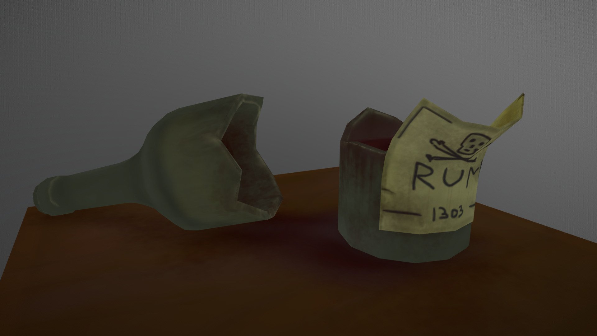 Bottle of Rum - 3D model by plastwitch [7ba194d] - Sketchfab