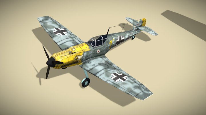 Messerschmitt BF-109 lowpoly WW2 fighter 3D Model
