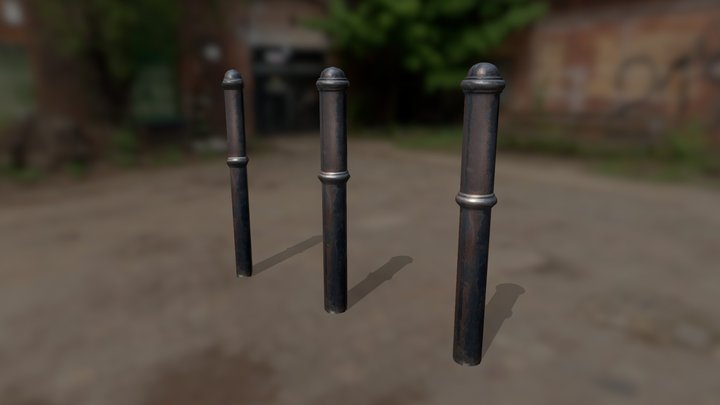 Bollard LOD Collection 3D Model