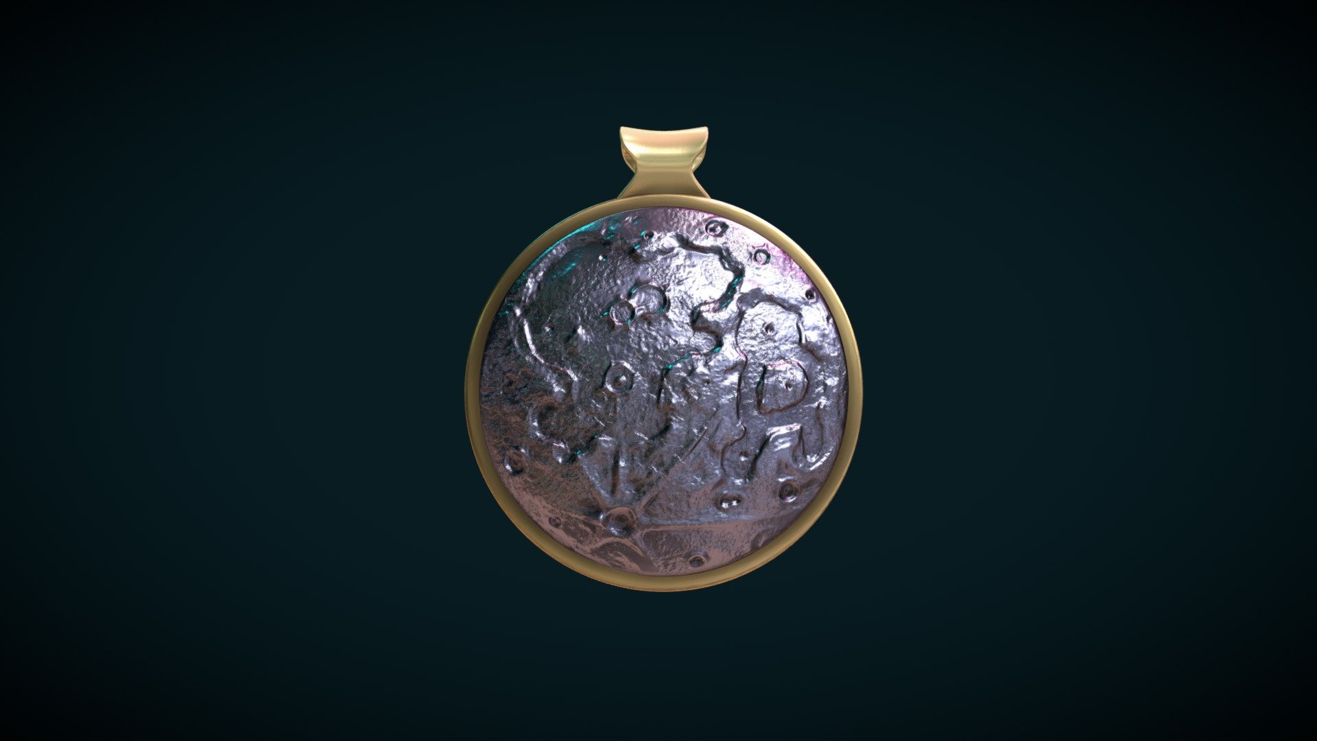 Moon Bas-Relief Pendant - 3D model by Skazok [7ba45f5] - Sketchfab