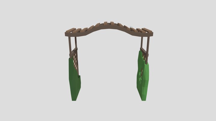 Low Poly Garden Arch 3D Model