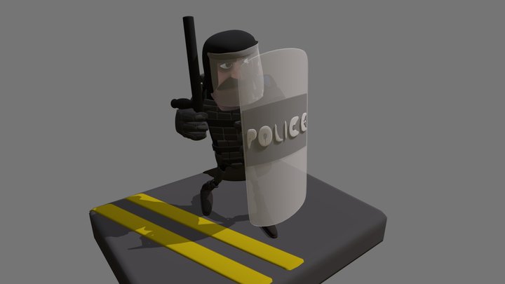 Jack Riot Police 3D Model
