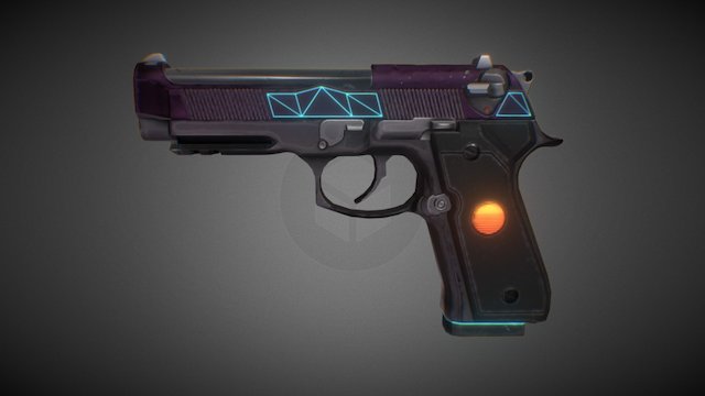 KF2 Skin : Synthwave - 9MM Pistol 3D Model