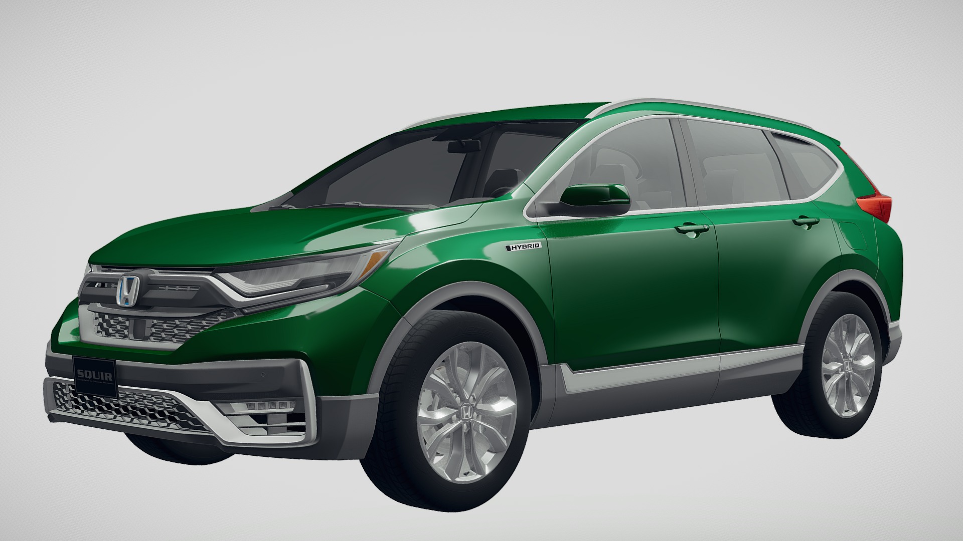 3D model Honda CR-V 2020 - This is a 3D model of the Honda CR-V 2020. The 3D model is about a green car with a white background.
