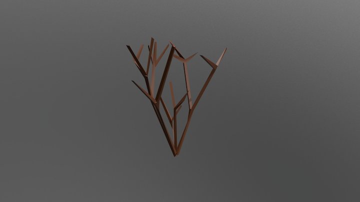 Low_Poly_Bush_Winter_01 3D Model