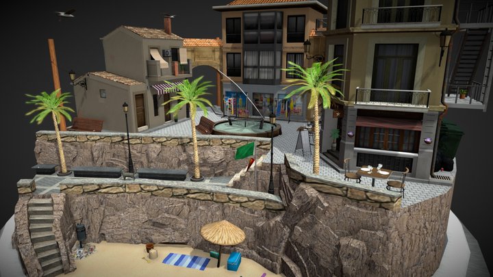 Cityscene Valencia 3D Model