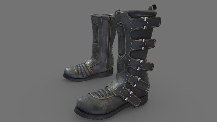Male Elsionore Flat Boots 3D Model