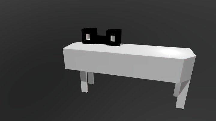 table and speakers 3D Model