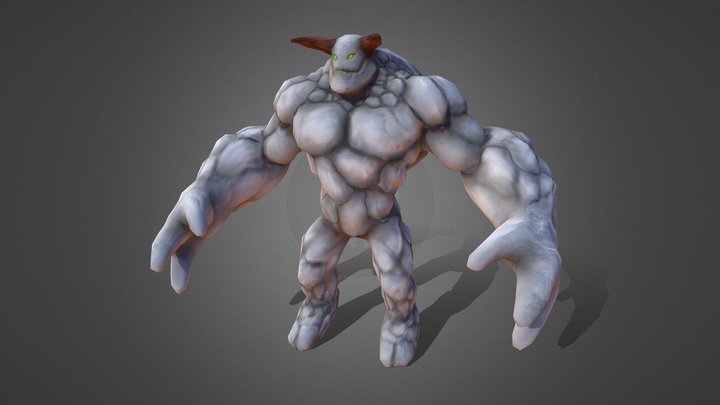 Giant stone golem | Low poly 3D Model