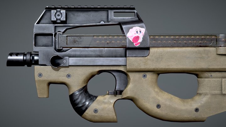 FN P90 Submachine Gun AAA Game Ready Asset 3D Model